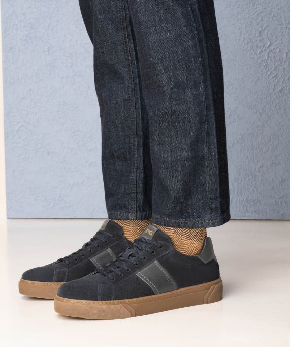 SNEAKERS SCAMOSCIATA NEROGIARDINI BLU