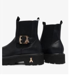 TRONCHETTI CHELSEA PELLE PATRIZIA PEPE NERO