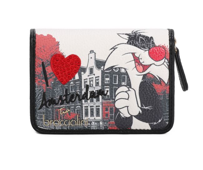 PORTAFOGLI CARTOLINE LT AMSTERDAM BRACCIALINI GATTO SILVESTRO