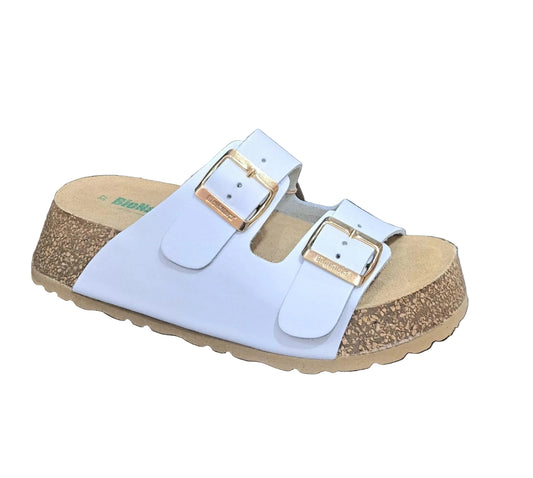 SANDALO BIONATURA CON DOPPIA FASCIA BIANCO