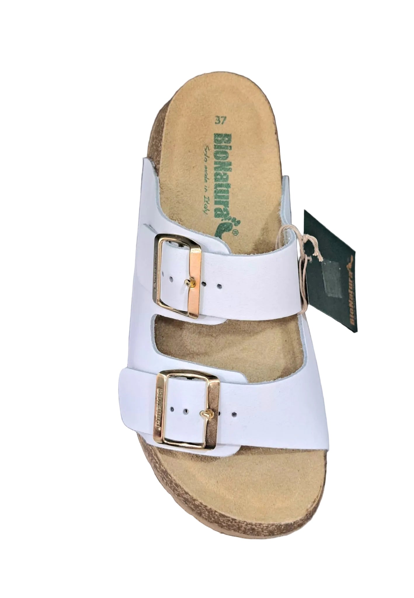 SANDALO BIONATURA CON DOPPIA FASCIA BIANCO