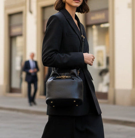 TRACOLLE FEDORA RE VALENTINO BY MARIO  VALENTINO SACCHETTO NERA MEDIA