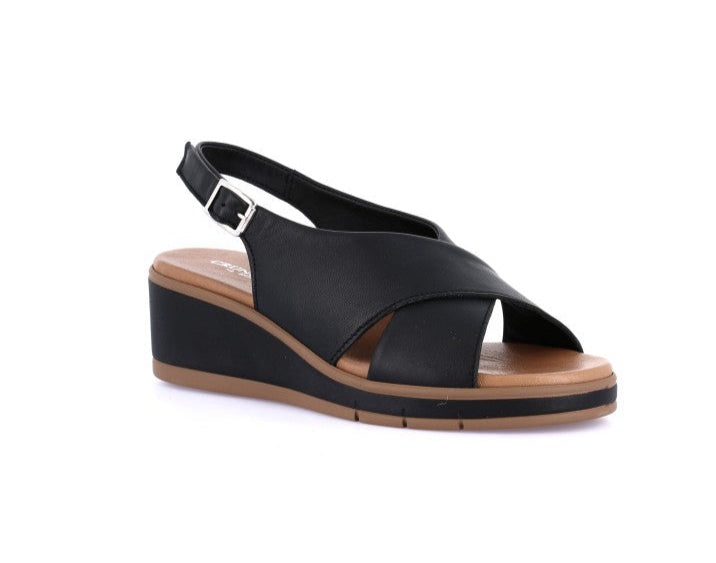 SANDALI FLOK GRUNLAND PELLE NERA