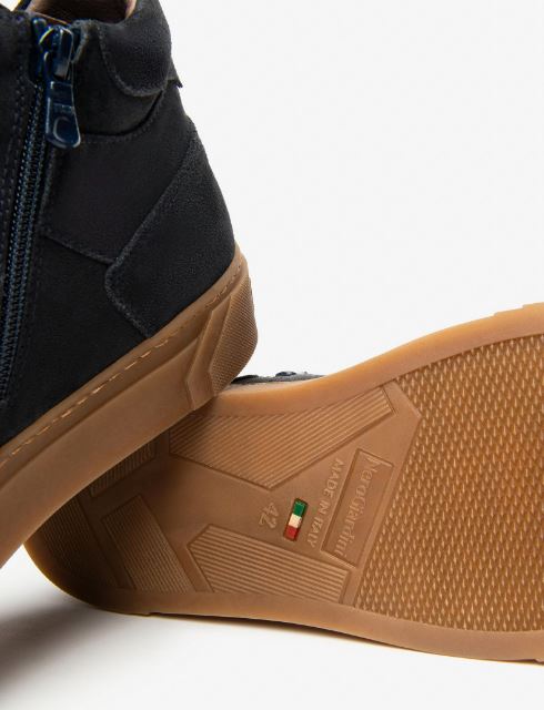 SNEAKERS ALTA SCAMOSCIATA NEROGIARDINI BLU