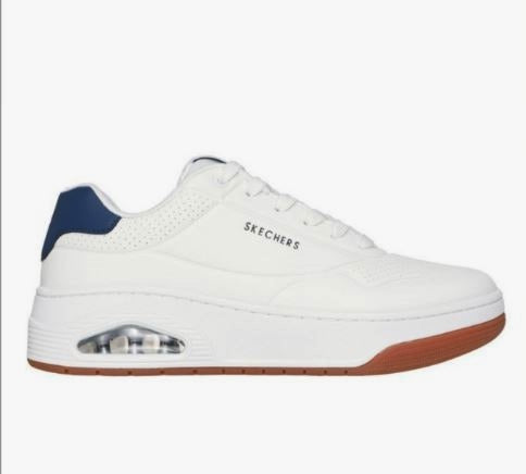SNEAKERS UNO COURT SKECHERS BIANCO DETTAGLIO BLU