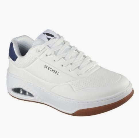 SNEAKERS UNO COURT SKECHERS BIANCO DETTAGLIO BLU