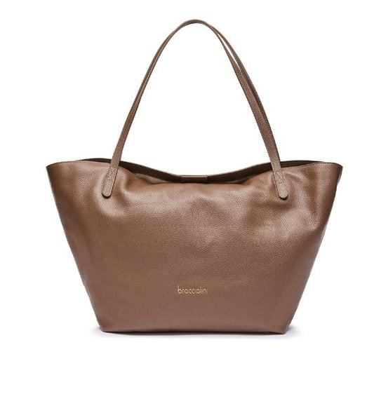 BORSE SHOPPING ARIEL PELLE BRACCIALINI MARRONE GRANDE