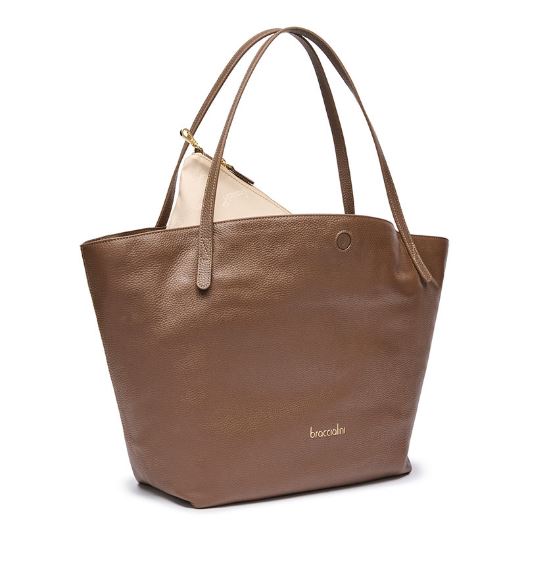 BORSE SHOPPING ARIEL PELLE BRACCIALINI MARRONE GRANDE