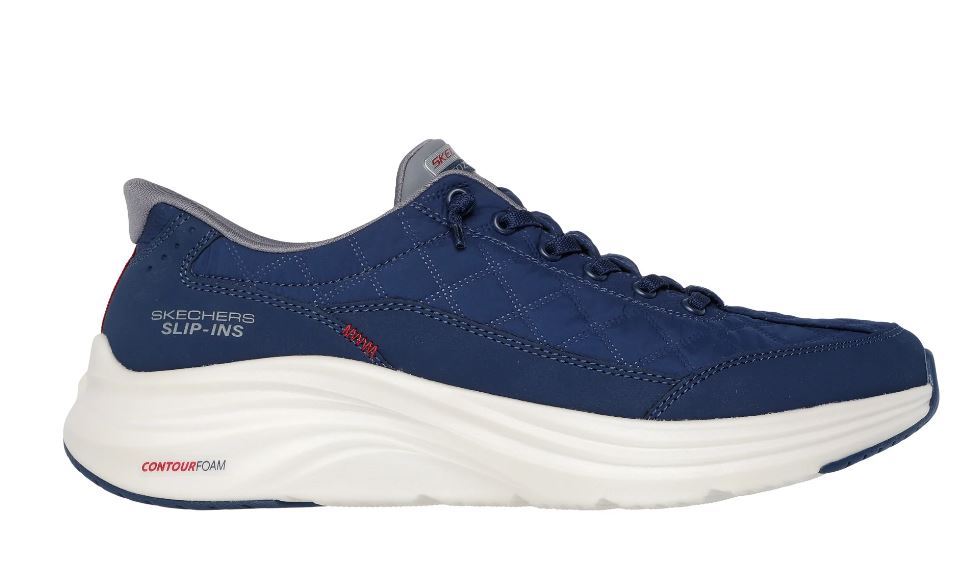 SNEAKERS COZY FIT SKECHERS TRAPUNTATA CONTOUR FOAM SLIP INS BLU
