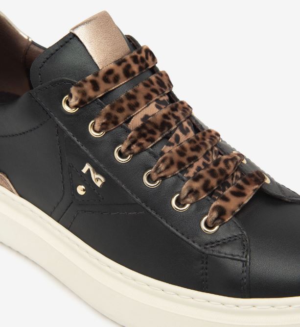 SNEAKERS GLITTER GOLD NEROGIARDINI NERO