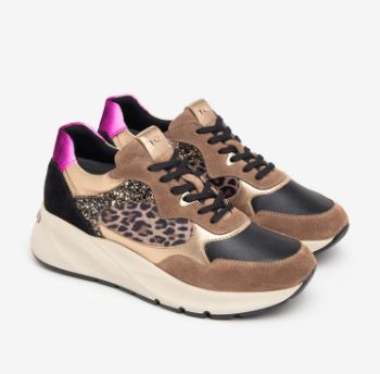 SNEAKERS GLITTER SUEDE NEROGIARDINI MULTI