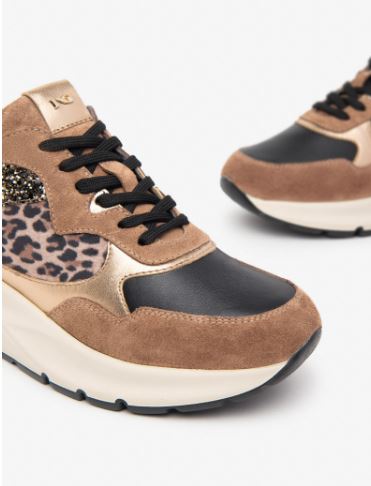 SNEAKERS GLITTER SUEDE NEROGIARDINI MULTI