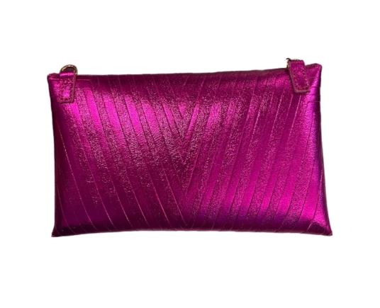 TRACOLLE POCHETTE STELLINA PELLE FUXIA