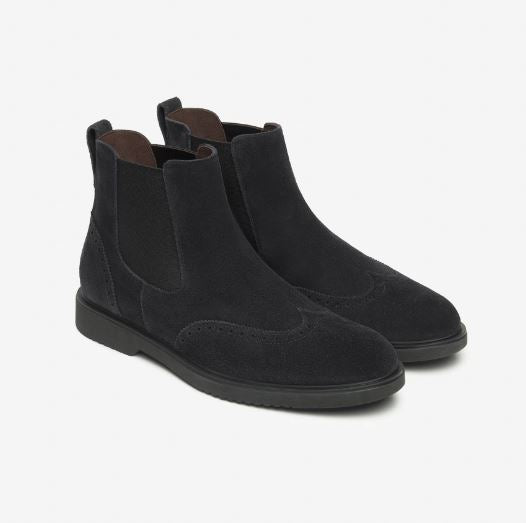 STIVALETTI CHELSEA CAMOSCIO NEROGIARDINI BLU