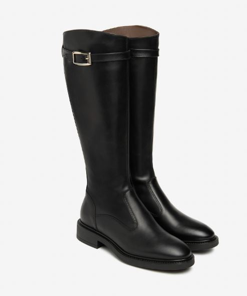 STIVALI PELLE NEROGIARDINI FIBBIA DECORATIVA NERO