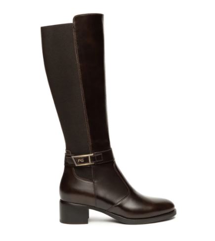 STIVALI PELLE ED ELASTICO NEROGIARDINI TESTA DI MORO