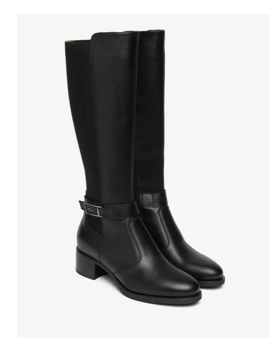 STIVALI PELLE ED ELASTICO NEROGIARDINI NERO