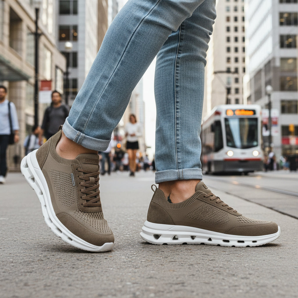 SNEAKERS DINAMICA 10 STONEFLY PELLE E TESSUTO MARRONE