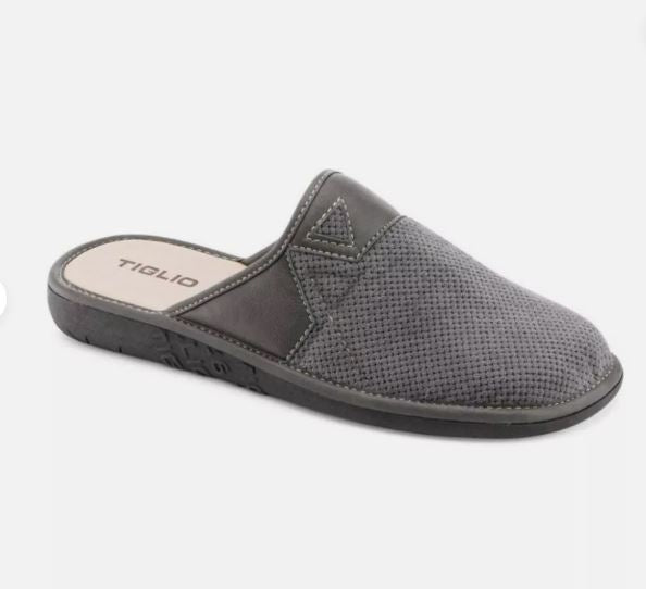 PANTOFOLE CALDO TESSUTO TIGLIO GRIGIO
