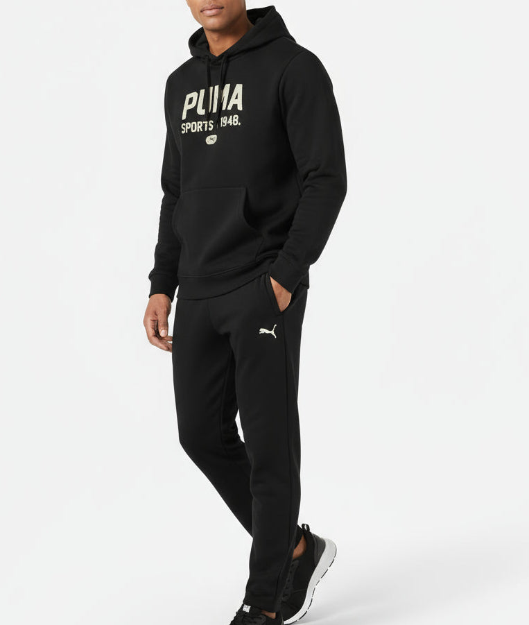 TUTE FELPA CAPPUCCIO PANTALONE GRAPHIC HOODED SUIT FL PUMA NERA