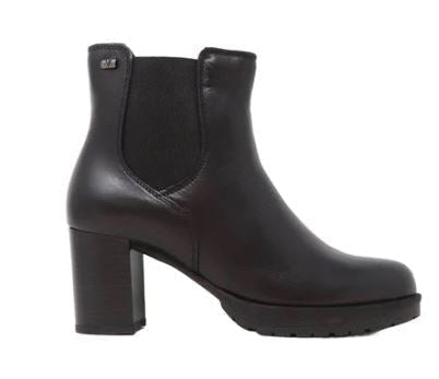 STIVALETTI IN PELLE ED ELASTICO VALLEVERDE NERO