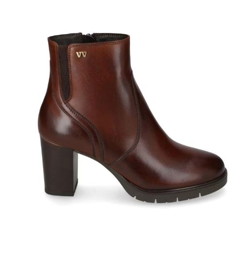 STIVALETTI PELLE VALLEVERDE ELASTICO MARRONE