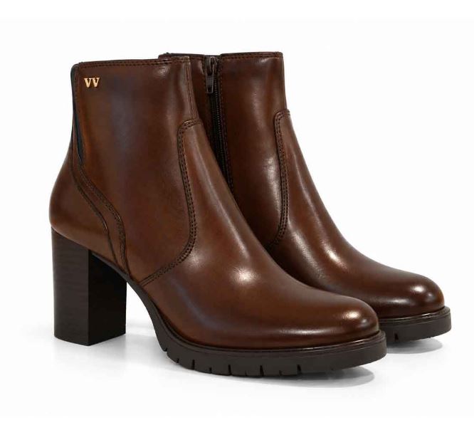 STIVALETTI PELLE VALLEVERDE ELASTICO MARRONE