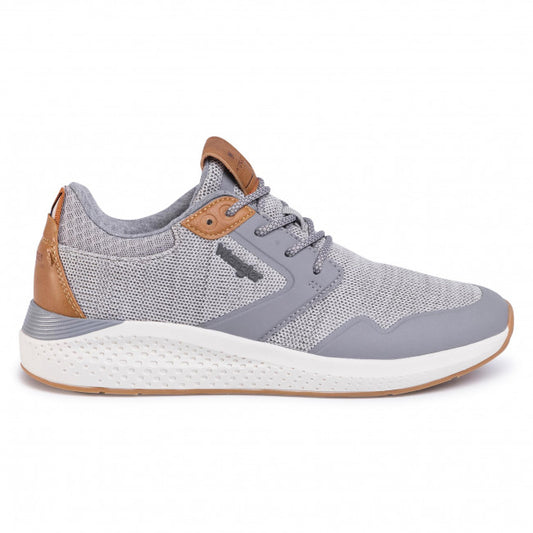 SNEAKERS ECOPELLE E TESSUTO GRIGIO