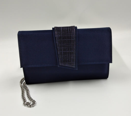 POCHETTE TESSUTO BLU DETTAGLIO LUX