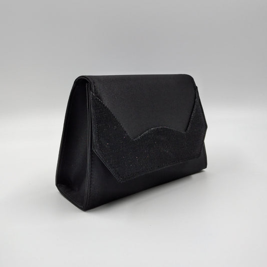 POCHETTE TESSUTO NERO DETTAGLIO LUX