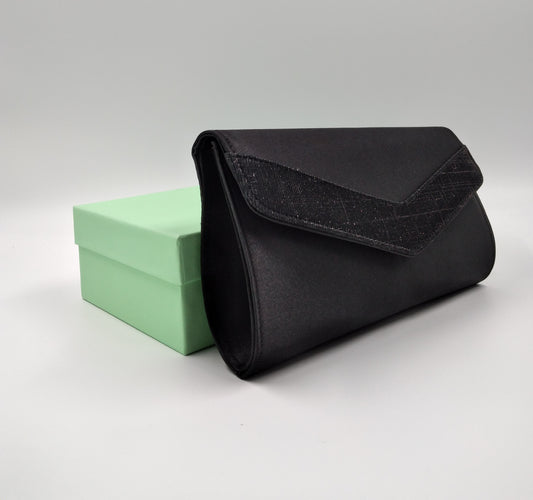 POCHETTE TESSUTO NERO DETTAGLIO LUX