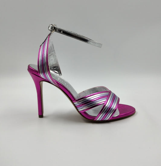 SANDALI LAMINATI FUXIA ARGENTO