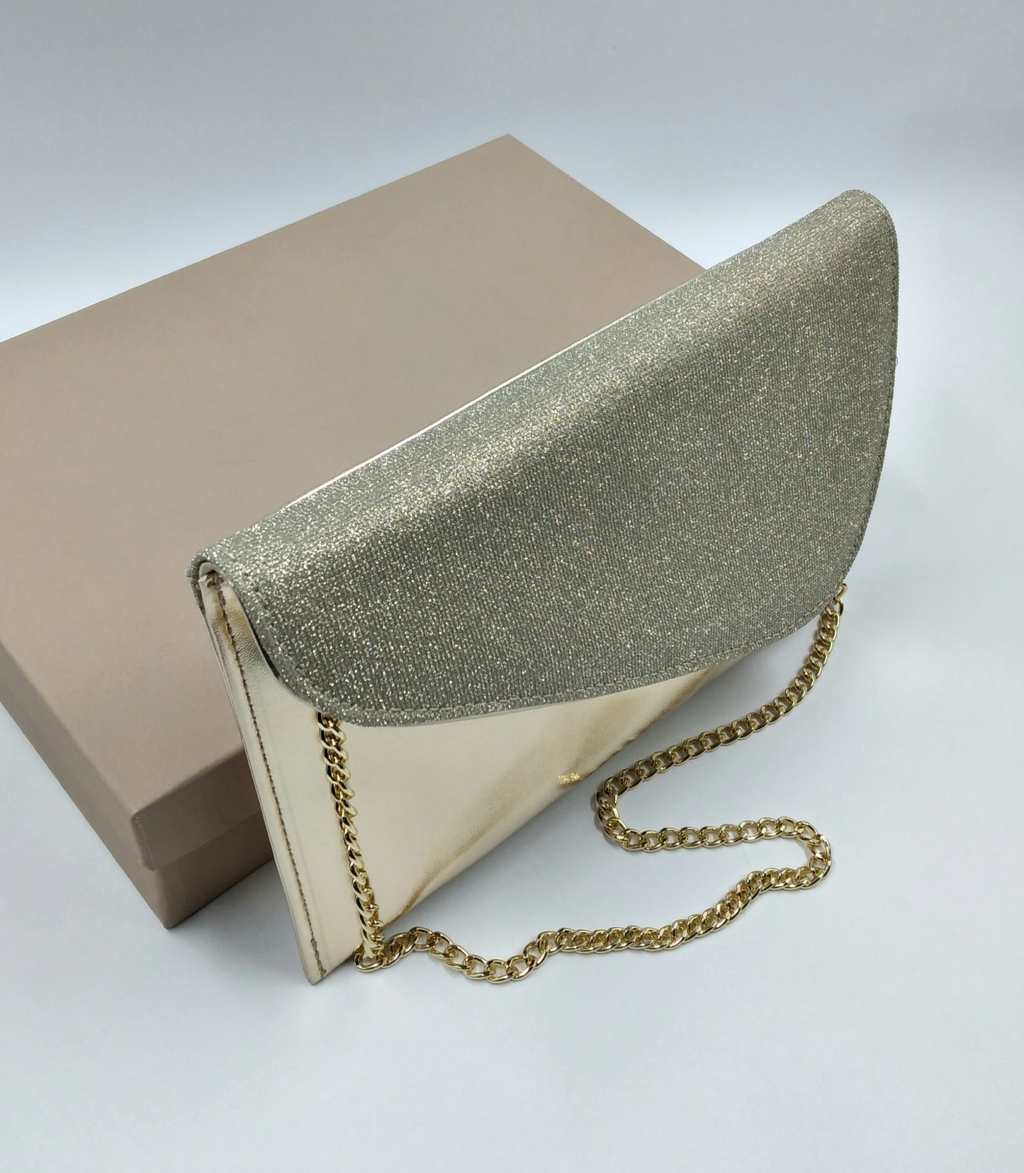 POCHETTE PLATINO TESSUTO GLITTER