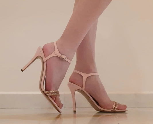 SANDALI RASO E PIETRE ROSA