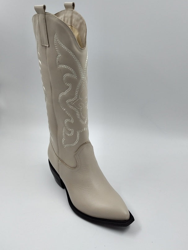 STIVALI TEXAN BEIGE CHIARO