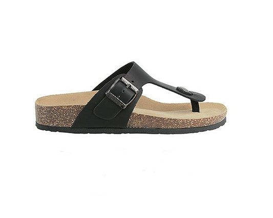 SANDALI INFRADITO PELLE NERA